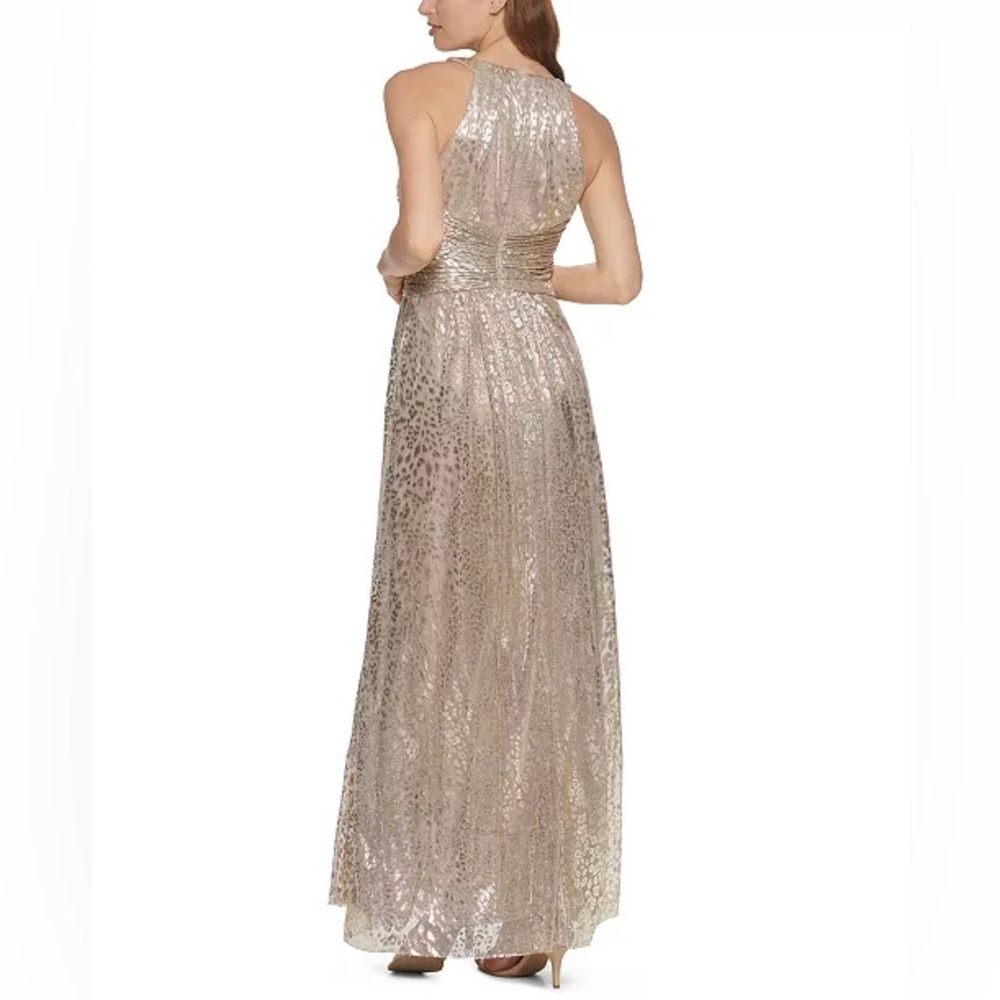 NEW Eliza J Sleeveless Gold Metallic Animal Print Dress Gown SIZE 20W womens - Picture 3 of 10
